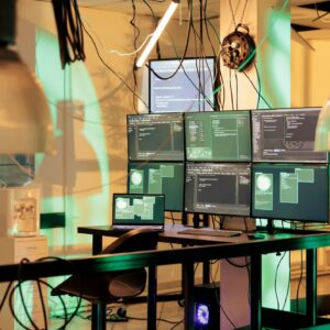 Malicious software code running on multiple computer screens